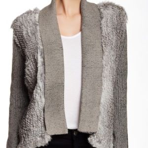 Nicole Miller rabbit fur cardigan